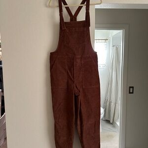 Aerie Brown Corduroy Overalls